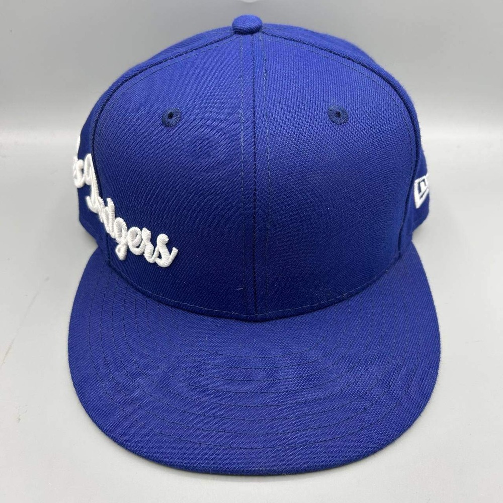 Los Angeles LA Dodgers MLB Hat Men 7 3/8 Blue 59Fifty New Era Fitted Cap